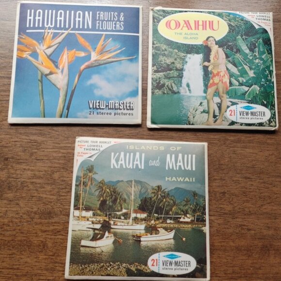 VINTAGE Hawaii View Master Lot of Reels Three Story Packets OAHU, Kauai and Maui - Picture 1 of 9